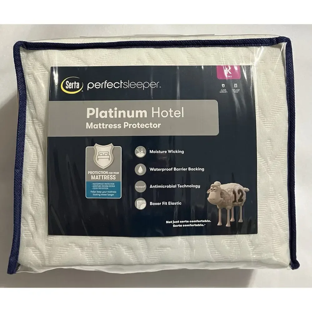 Serta PerfectSleeper Platinum Hotel Mattress Protector Cover King Fits up to 18”